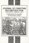JCR Vol. 13 No. 01: Symposium on Change in the Social Order